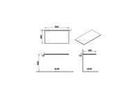 Origin Столешница стеклянная 90 см без отверстия черная VITRA арт-65761 — фото 1, Столешницы под раковину