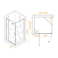 Товар: Душевой уголок RGW LE-044 (LE-004+Z-14) 1000x900 06124409-11 - фото 1 Душевой уголок RGW LE-044 (LE-004+Z-14) 1000x900 06124409-11 — фото 1, Душевые уголки