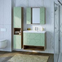 Ниша для тумбы Бриклаер КРИСТАЛЛ 90 см, дуб гранж песочный 4627125417108 — фото 3, Тумбы с раковиной