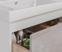 Тумба Lemark COMBI 125 см под 2 раковины, подвесная/напольная,4 ящика, цвет фасада: Бетон, цвет корп арт-LM03C125T-Beton — фото 3, Тумбы под раковину
