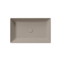 раковина накладная KUBE X 60x37 без перелива серый беж матовый арт-945305 — фото 1, Раковины накладные
