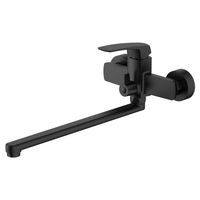 Смеситель для ванны Azario Conda керамический картридж, длинный излив, с ручным душем, шланг 150 см, черный матовый арт-AZ-K1711B — фото 1, Смеситель для ванны