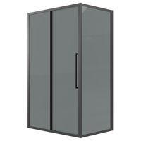 Душевое ограждение Grossman Cosmo 100.K33.02.100.21.10-200.K33.02.100.21.10 (100х100х195) раздвижная,черный матовый,стекло тонированное,2 места арт-120.K33.02.1010.21.10 — фото 1, Квадратные душевые уголки