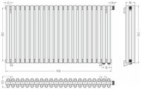 Отопительный радиатор Сунержа Эстет-00 EU50 500х990 22 секции Матовая шампань арт-022-0322-5022 — фото 4, Радиаторы отопления