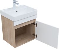 Тумба с раковиной Aquanet Оптима 50 цв. дуб светлый/белый сатин 00345350 — фото 5, Тумбы с раковиной