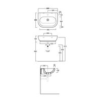 Раковина SIMAS E-Line подвесная с одним отверстием цвет белый арт-EL10 — фото 2, Раковины подвесные
