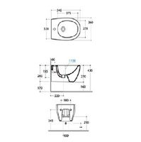 Биде GLOBO 4ALL подвесное с одним отверстием цвет SMOKE арт-MDS09SK — фото 3, Биде подвесные
