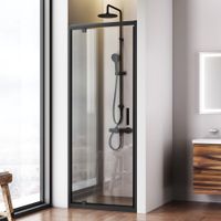 W90G-80-1P-BT Gem дверь душевая распашн 80x195,черный, стекло прозрачн — фото 4, Душевые двери в нишу