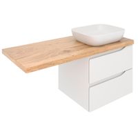 Тумба подвесная NORDIC 60 /левая/ со столешницей из массива 122 см под накладную раковину /AQUA DE MARCO 5060CNOR122/H/L — фото 3, Тумбы под раковину