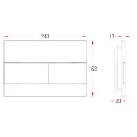 Кнопка смыва Veconi FLUSH V7, FLV7-B, 240х162х10, пластик, черный матовый — фото 2, Кнопки смыва