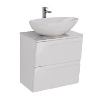 Тумба Lemark MIANO 60 см под 1 раковину, подвесная, 2 ящика, цвет корпуса, фасада: Белый глянец арт-LM06M60T — фото 4, Тумбы под раковину