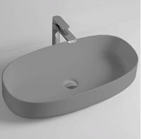 Раковина Artceram Cognac Quadro накладная цвет grigio oliva арт-COL005 15 00 — фото 1, Раковины накладные