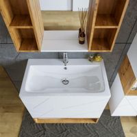 Комплект мебели для ванной Бриклаер КРИСТАЛЛ 80ZNNB, белый/дуб бунратти — фото 10, Комплекты мебели для ванной