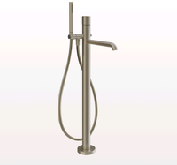 Смеситель для ванны и душа, Gessi, Habito Diamantato, тип открывания воды-однорычажный, тип регулирования воды-керамический картридж, монтаж-напольный, отверстия для монтажа-1, вынос излива, мм-260, в комплекте-ручной душ, держатель ручного душа, шланг для душа,мм-1500, внутренняя часть-необходимо заказать, цвет-Finox Brushed Nickel арт-70628.149 — фото 2, Душевые шланги