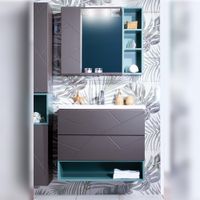 Комплект мебели для ванной Бриклаер КРИСТАЛЛ 80ZSN, графит/муссон — фото 1, Комплекты мебели для ванной