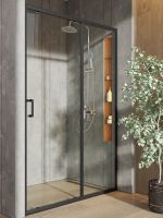 Товар: Orange душевое ограждение в нишу с раздвижной дверкой, матовый черный арт-E02-130TB - фото 4 Orange душевое ограждение в нишу с раздвижной дверкой, матовый черный арт-E02-130TB — фото 4, Раздвижные душевые двери