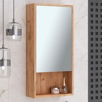 Зеркальный шкаф MELBOURNE 40 /правый/дуб/AQUA DE MARCO 1040CMEL/V.2.0 — фото 1, Зеркальные шкафы в ванную