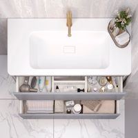 Тумба подвесная PARMA 100 /дымчатый серый/ AQUA DE MARCO 20100GRPAR — фото 9, Тумбы под раковину