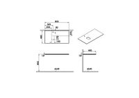 Origin Столешница стеклянная 90 см левосторонняя белая VITRA арт-65713 — фото 2, Столешницы под раковину