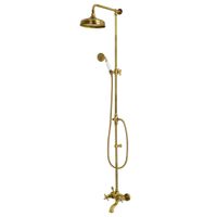PRESTIGE Душевой настенный гарнитур (см-ль д/ванны/колонна/верхний душ/шланг/ручной душ), бронза 32124 — фото 1, Душевые стойки