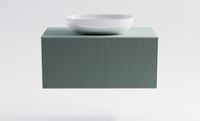Тумба М-40 90см 1ящ NCS S 3005-b80g мат./волна, раковина Атрия бел гл, столешница Solid в цвете арт-4631177714832 — фото 4, Тумбы с раковиной