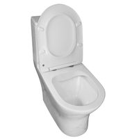 Унитаз-моноблок Azario Terni 350х670х760 напольный, безободковый, горизонтальный слив, сиденье дюропласт микролифт, цвет - белый мрамор арт-AZ-8618M — фото 2, Напольные унитазы