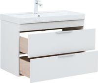 Тумба с раковиной Aquanet Ирис new 90 подвесная 2 ящ. цв. белый глянец 00342092 — фото 6, Тумбы с раковиной