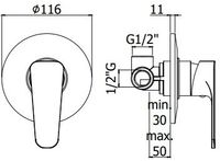 Смеситель для душа Paffoni Sly SY010CR хром — фото 1, Смеситель для душа