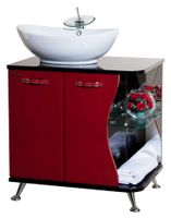 Рио-70 тумба прямая комбин. черная/красная лев. 4633611242215 — фото 1, Тумбы под раковину