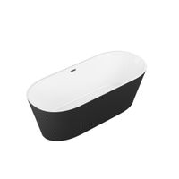 Ванна отдельностоящая Grossman Forta GR-27021MB (170х75х58) цвет черный/белый матовый,1 место — фото 1, Акриловые ванны