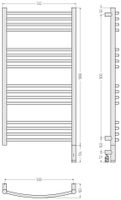 Полотенцесушитель электрический Сунержа Богема 3.1 выгнутая 1000х500 МЭМ правый Без покрытия 00-6003-1050 — фото 3, Электрические полотенцесушители