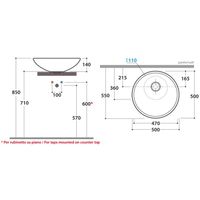 Раковина GLOBO LAVARREDO на столешницу без отверстий цвет белый арт-LAT50BI — фото 3, Раковины накладные