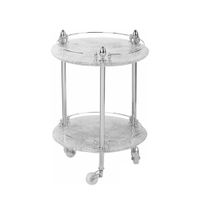 ELISABETTA Столик на колёсиках, H57xD40 см, стекло/хром арт-17048 — фото 1, Прочие аксессуары и комплектующие