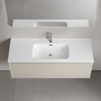 Тумба подвесная SANCOS Snob R 1.0 1195х445х406, c одним ящиком оснащенным доводчиками, Beige Soft , арт. арт-SNR1.0120CE — фото 2, Тумбы под раковину