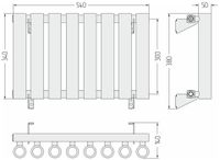 Отопительный радиатор Сунержа Кумир-0 300х540 8 секций Матовый чёрный арт-31-0340-3008 — фото 4, Радиаторы отопления