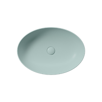 раковина накладная PURA 60x42 без перелива голубой матовый арт-884215 — фото 1, Раковины накладные