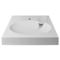 Раковина Azario Elegance NEW 600х600х100 литьевой мрамор, сифон в комплекте, белая арт-CS00086606 — фото 1, Раковины на стиральную машину