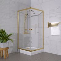 ДО "Вента-Голд" 90х90, квадрат, низ. подд. (2 места+сифонD90мм) арт-Щ0000076255 — фото 1, Квадратные душевые уголки