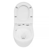 Унитаз подвесной Azario Blanco 360х490х360 безободковый, система слива "Торнадо", быстросъемное сиденье микролифт арт-AZ-9003WT — фото 4, Подвесные унитазы