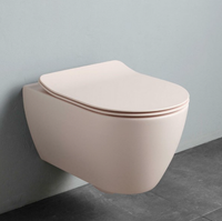 Унитаз Scarabeo MOON подвесной безободковый цвет розовый матовый арт-5520/CL 54 — фото 3, Подвесные унитазы