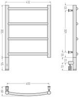 Полотенцесушитель электрический Сунержа Галант 3.0 500х400 МЭМ левый Тёмный титан муар арт-15-5800-5040 — фото 3, Электрические полотенцесушители