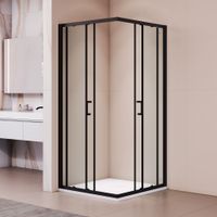 Душевой уголок RGW PA-030B 90x90, квадратный, профиль черный, стекло прозрачное/6 мм, арт-3508103099-14 — фото 4, Квадратные душевые уголки