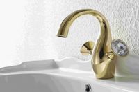 Смеситель для раковины Bravat Swan F14287G-ENG, золото — фото 1, Смесители для раковины