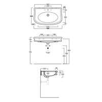Раковина SIMAS LANTE подвесная или на тумбу с одним отверстием цвет белый арт-LA11 — фото 2, Раковины подвесные