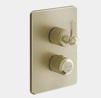 Смеситель для душа, Gessi, VENTI20, на 3 потребителя, тип открывания воды-однорычажный, тип регулирования воды-термостатический картридж, монтаж-настенный встраиваемый, отверстия для монтажа-2, внутренняя часть-необходимо заказать, цвет-латунь брашированная PVD(Brushed Brass PVD) арт-65137.727 — фото 2, Смеситель для душа