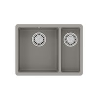 Кухонная мойка Lemark SINARA 550.2-U подстольного монтажа с доп.чашей из кварцгранита, Грей арт-9910081 — фото 3, Кухонные мойки