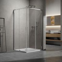 Душевой уголок Slim 8mm , 1000*800, хром, стекло прозрачное арт-VSS-6SL8010CL — фото 1, Прямоугольные душевые уголки