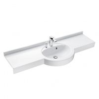 Раковина ОТЕЛЬ 5/1500 с навесами и диспенсором 1A70133NOT010 — фото 1, Раковины подвесные