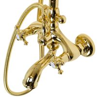 PRESTIGE Душевой настенный гарнитур (см-ль д/ванны/колонна ARCO/верхний душ/шланг/ручной душ),золото арт-32781 — фото 3, Душевые стойки