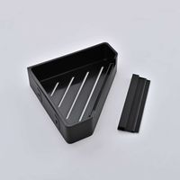 AQ4976MB угловая полка для душа со стеклоочистителем, матовый черный — фото 1, Полки для ванной и душа